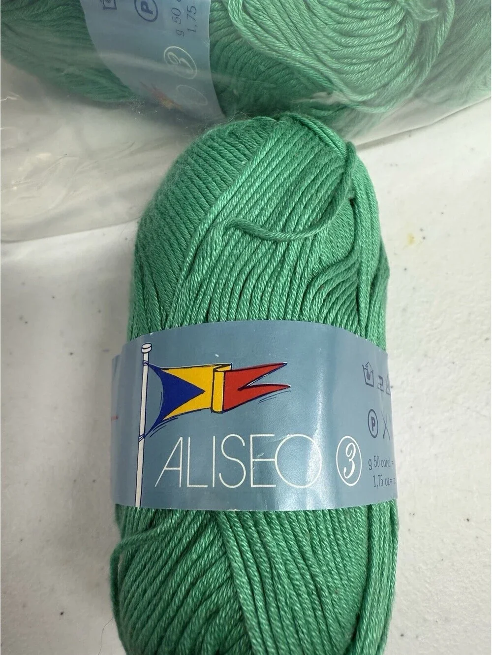 Lane Borgoseia Baruffa 100% Cotton Yarn Green 985- 5 Skein Lot